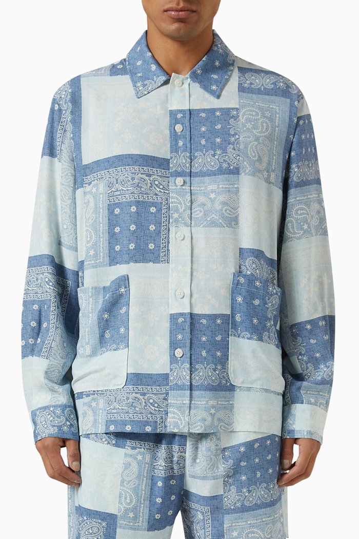 

Washed Paisley Overshirt in Silk, Multicolour
