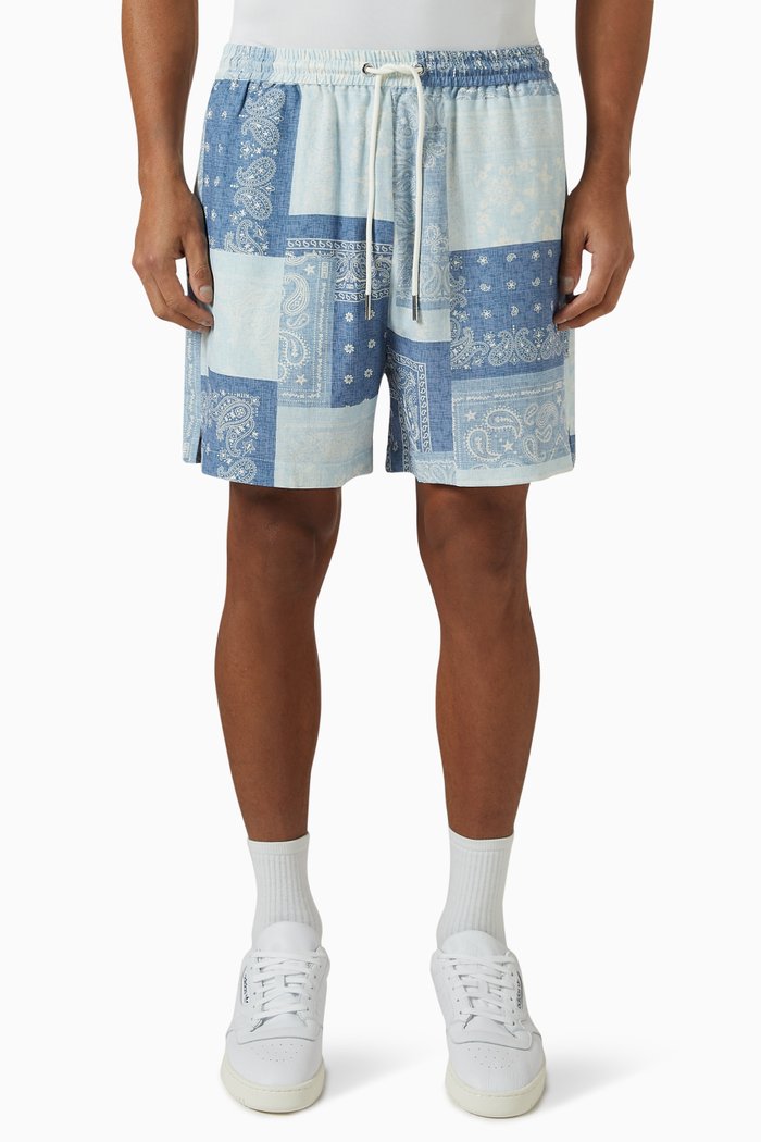 

Washed Paisley Shorts in Silk, Multicolour
