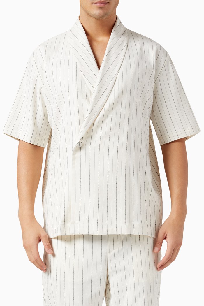 Thompson Crossover Shirt in Cotton Blend, Neutral