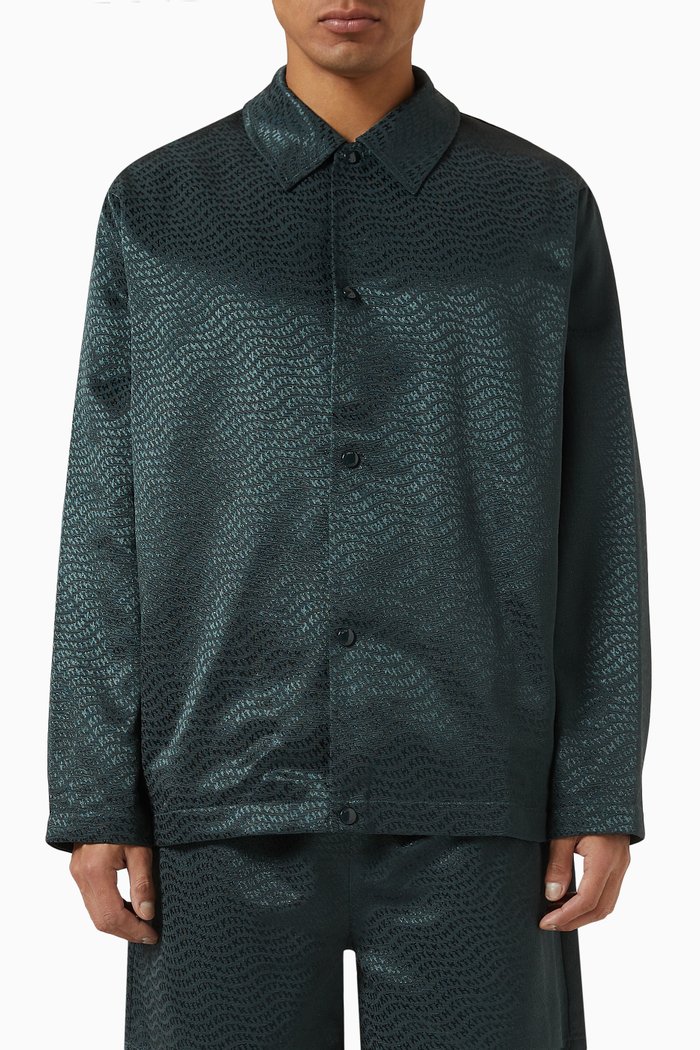 

Kieran Coaches Jacket in Cotton Jacquard, Grey