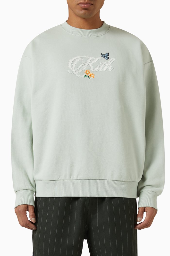 Script Nelson Sweatshirt in Cotton, Blue