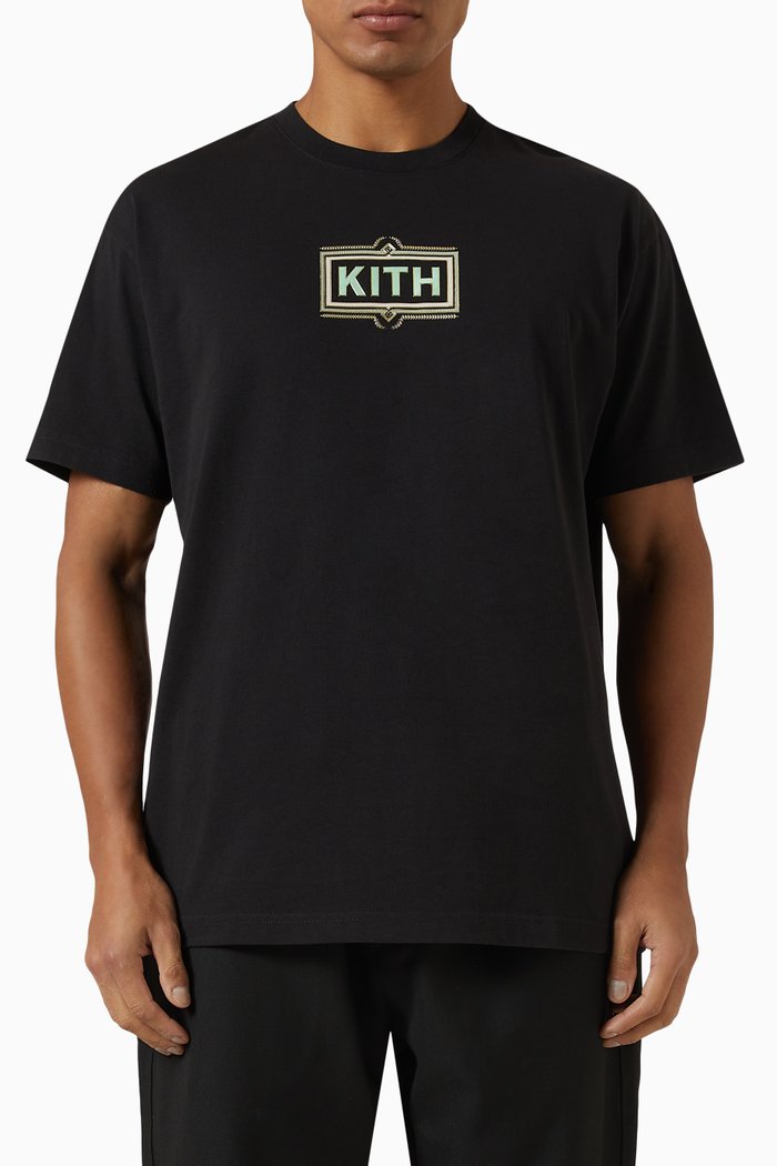 

Ornate Classic Logo T-shirt in Cotton Jersey, Black