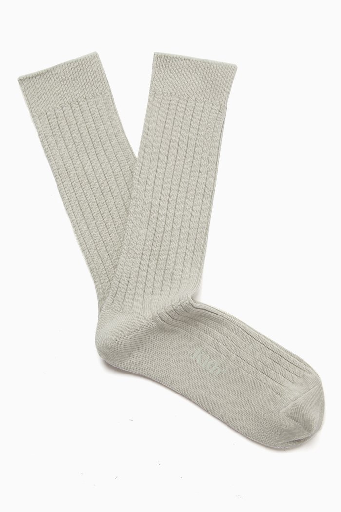 

Ribbed Crew Socks in Cotton-blend, Green