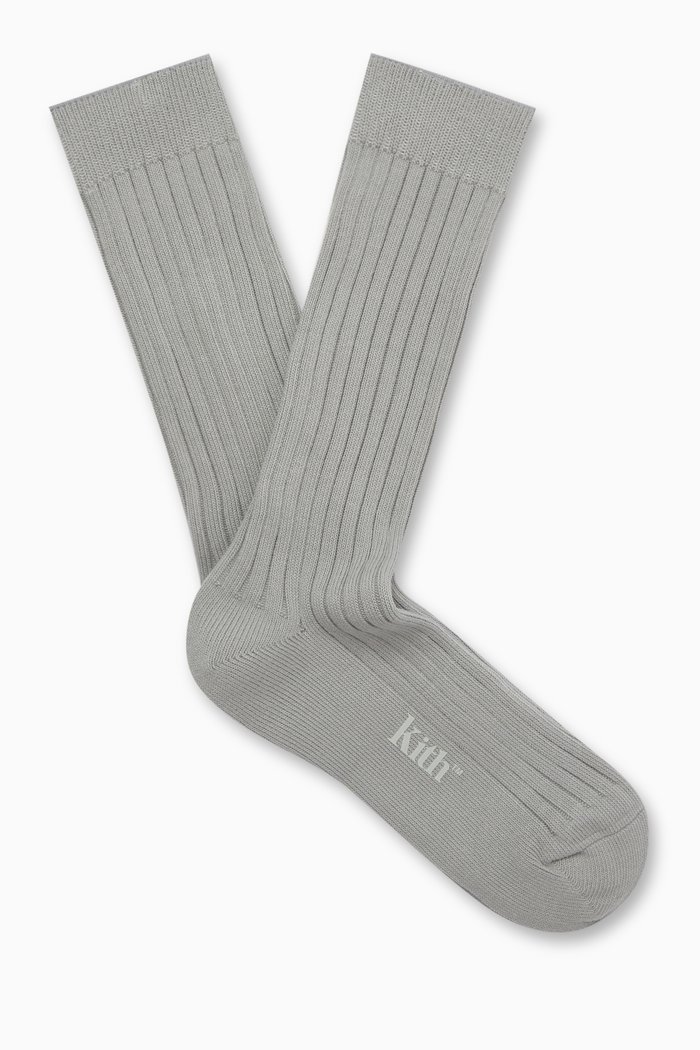

Ribbed Crew Socks in Cotton-blend, Blue