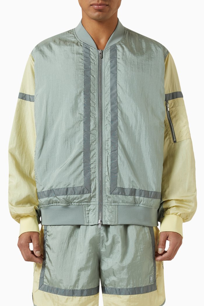 

Washed Silas Bomber Jacket in Nylon, Green