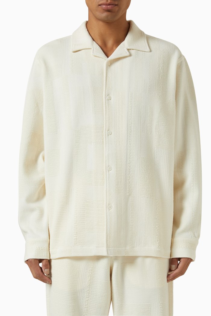 Geometric Cohen Shirt in Cotton Knit, Neutral