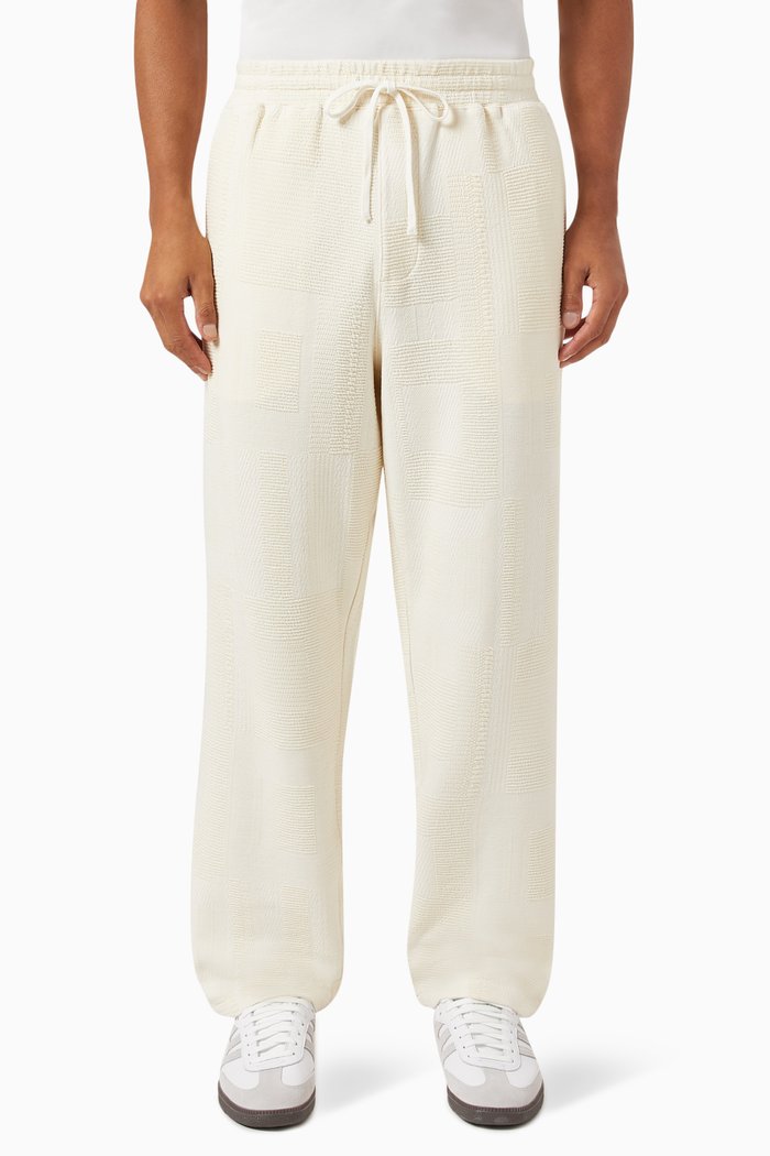 Geometric Elmhurst Pants in Cotton Knit, Neutral