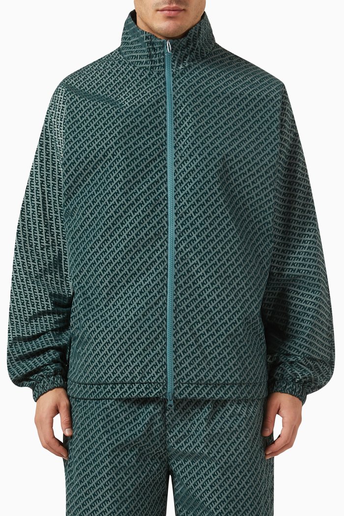 

Davis Monogram Jacket in Flocked-fabric, Green