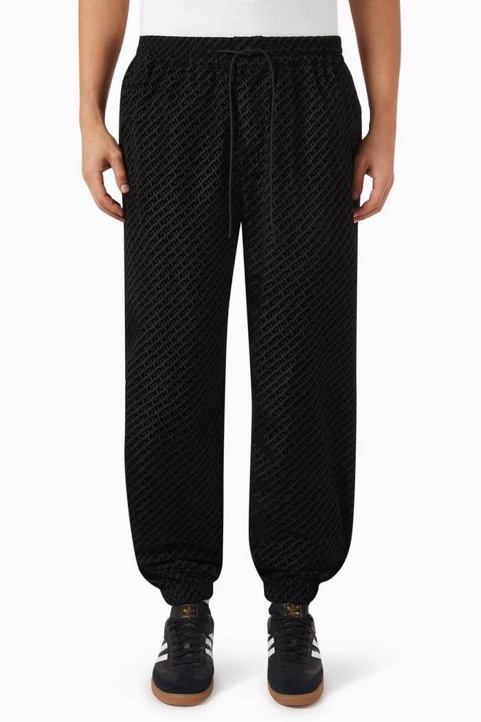 

Davon Monogram Sweatpants in Flocked-fabric, Black