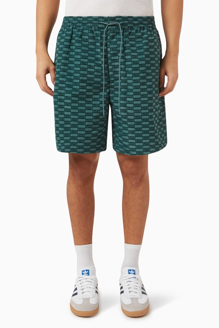 

Mason Monogram Shorts in Flocked-fabric, Green