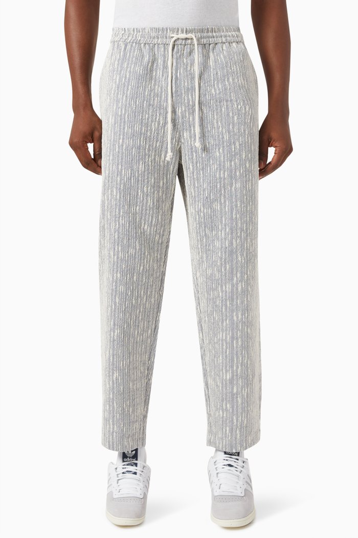 

Barrow Belted Pants in Slub Boucle, Blue