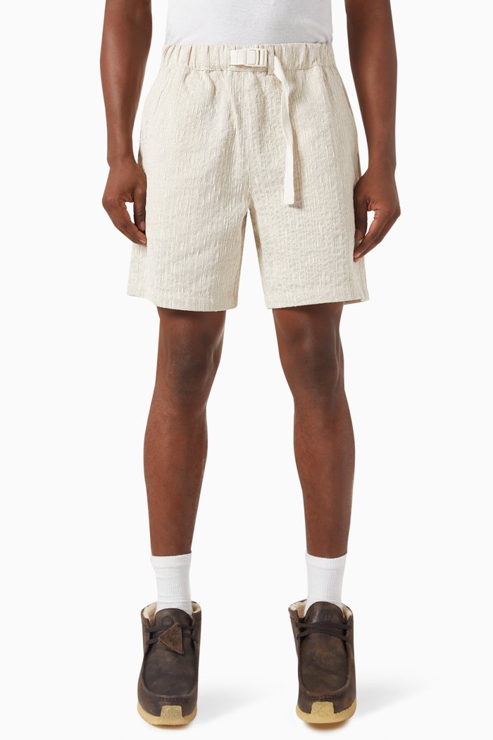 

Mason Belted Shorts in Slub Boucle, Neutral