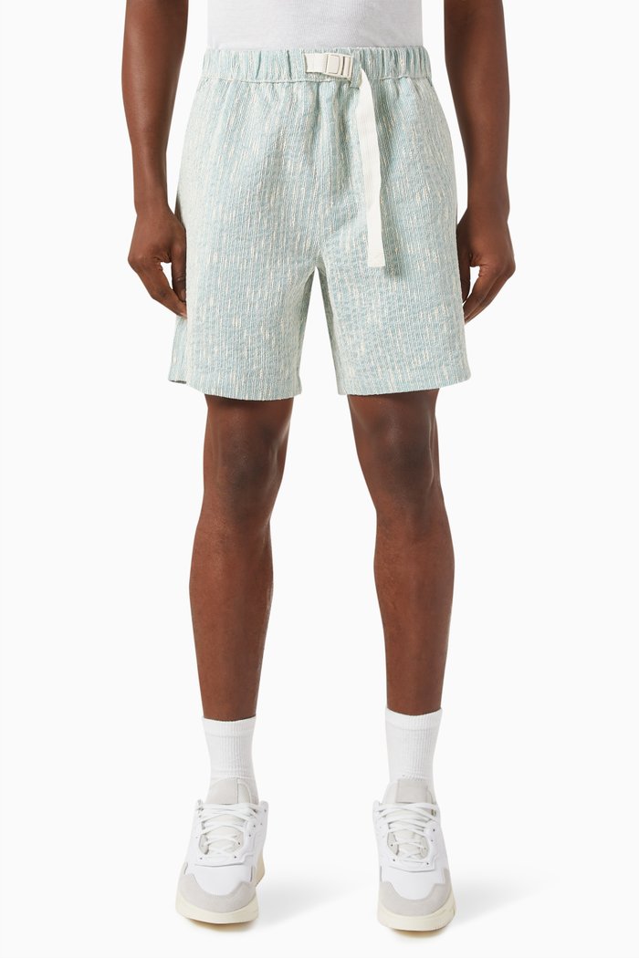 

Mason Belted Shorts in Slub Boucle, Blue