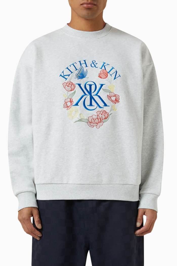 

K&K Monogram Nelson Sweatshirt in Cotton, Grey