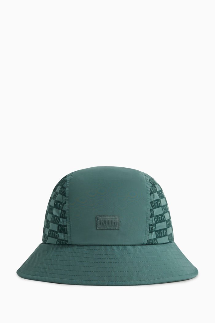 

Flocked Monogram Bucket Hat in Nylon, Green