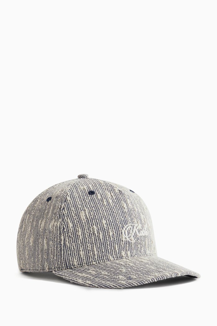 

Pinch Crown Snapback Cap in Slub Boucle, Blue