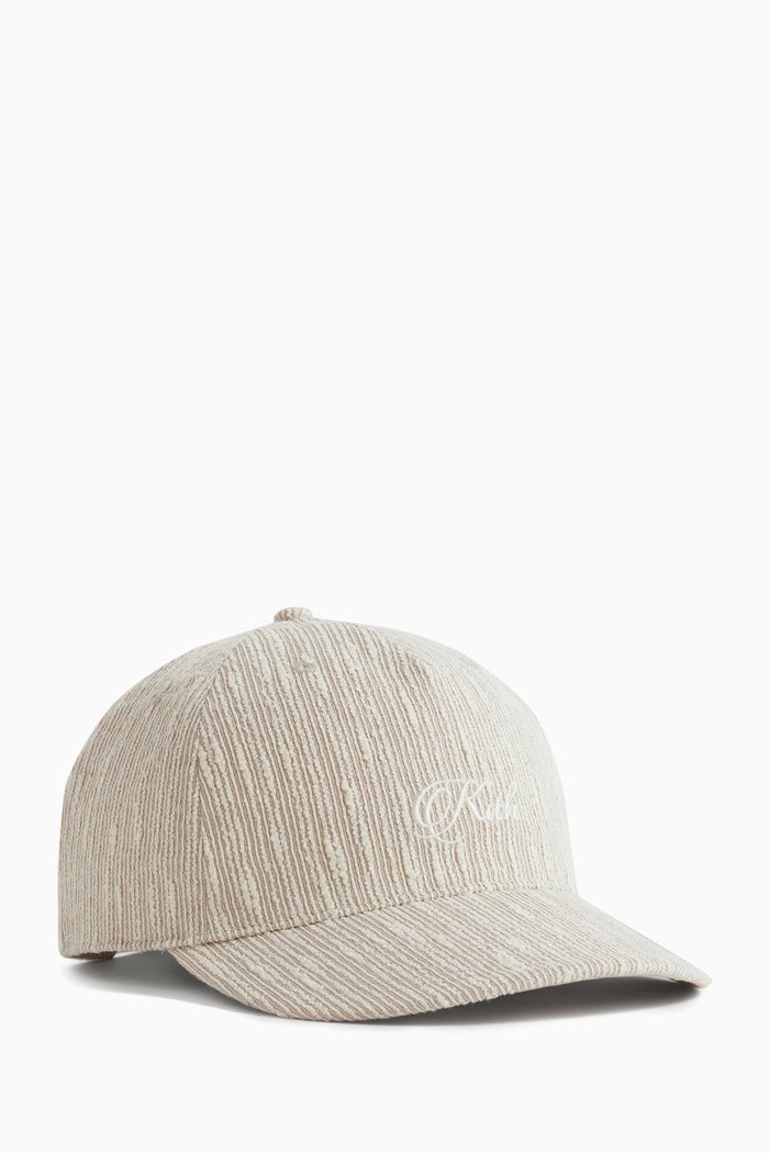 

Pinch Crown Snapback Cap in Slub Boucle, Neutral