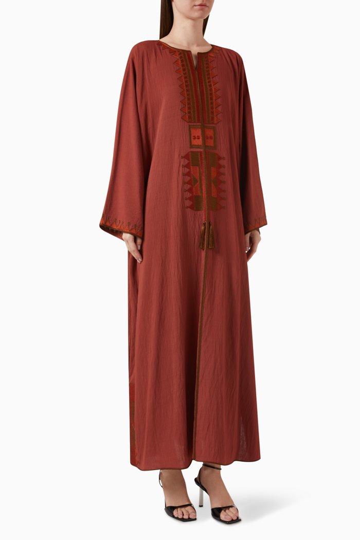 

Embroidered Tassel Kaftan, Red