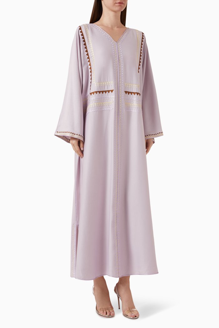 Triangular Embroidered Kaftan, Pink