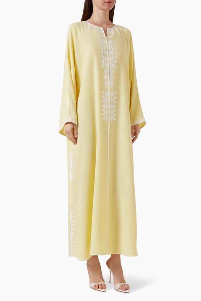 

Geometric Embroidered Kaftan, Yellow