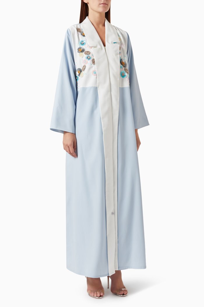 

Floral Embellishments Abaya in Silk, Multicolour