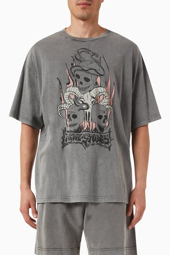 Logo T-shirt in Organic Cotton, Grey