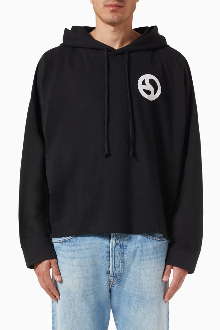 

Printed Hoodie in Organic Cotton, Black