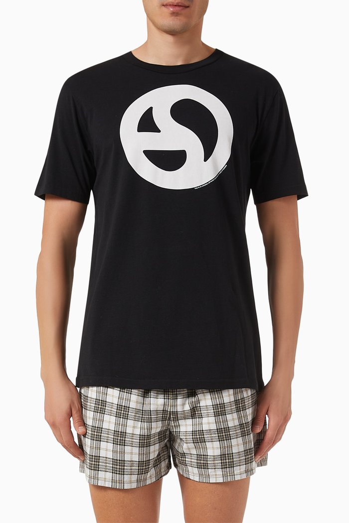 

Printed T-shirt in Cotton Jersey, Black
