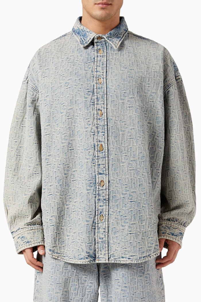 

Monogram Shirt in Denim, Blue