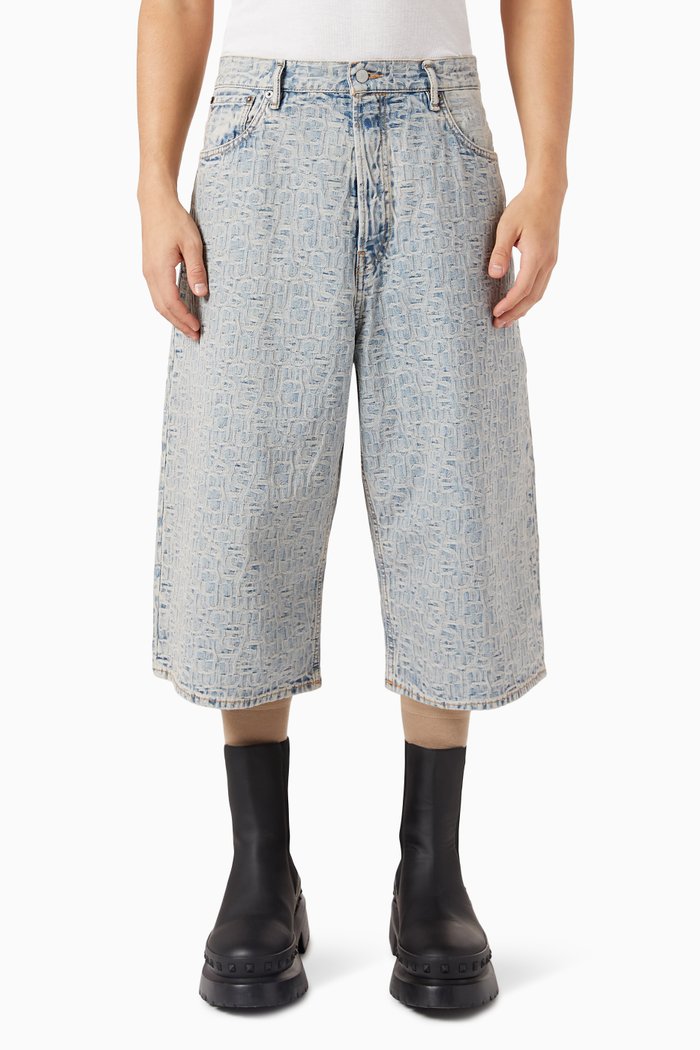 

Monogram Shorts in Denim, Blue
