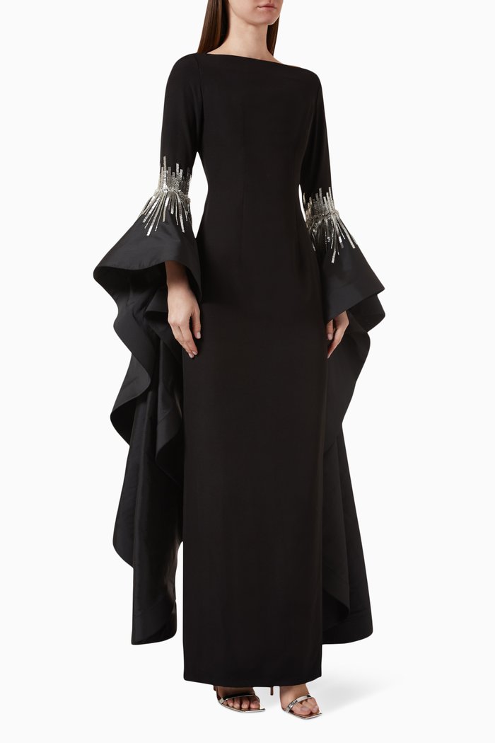 Eclipse Crystal-embellished Dress in Crepe, Black