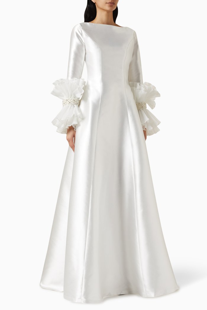 

Ace Crystal-embellished Dress in Mikado-organza, White
