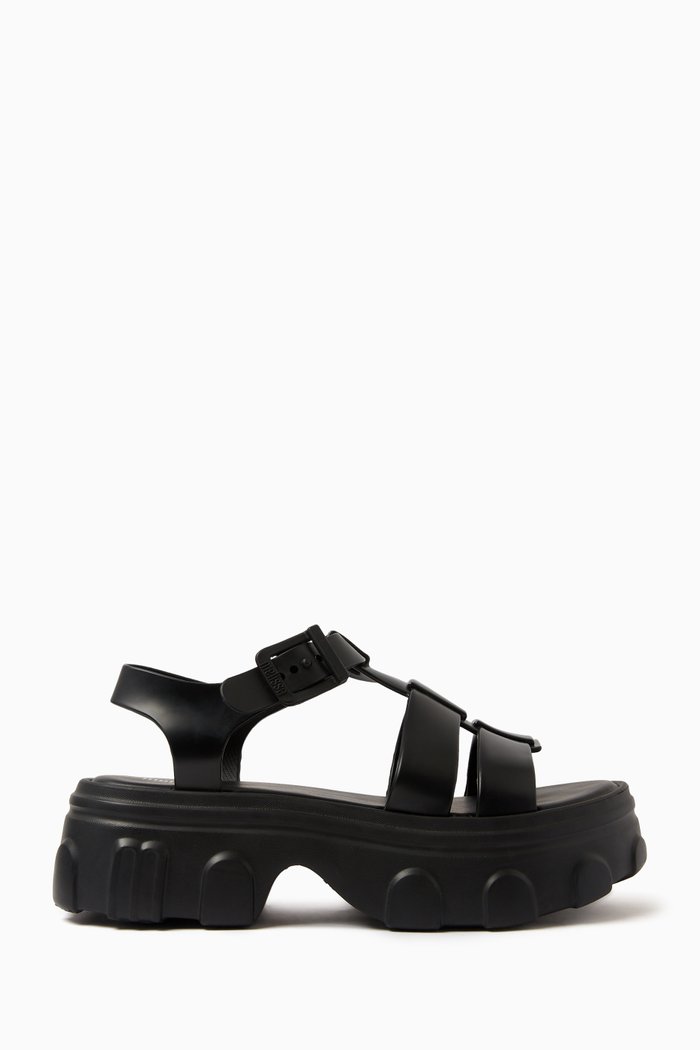 

Ella 55 Platform Sandals in Melflex™, Black