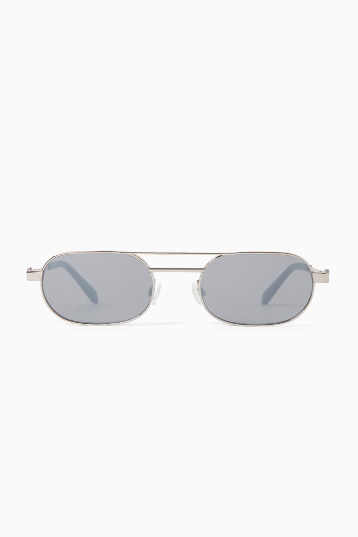 

Vaiden Oval-frame Sunglasses in Metal, Silver