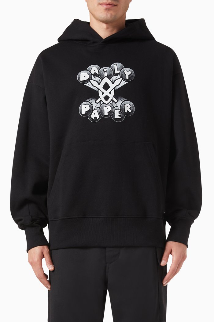 

Omar Hoodie in Cotton-fleece, Black