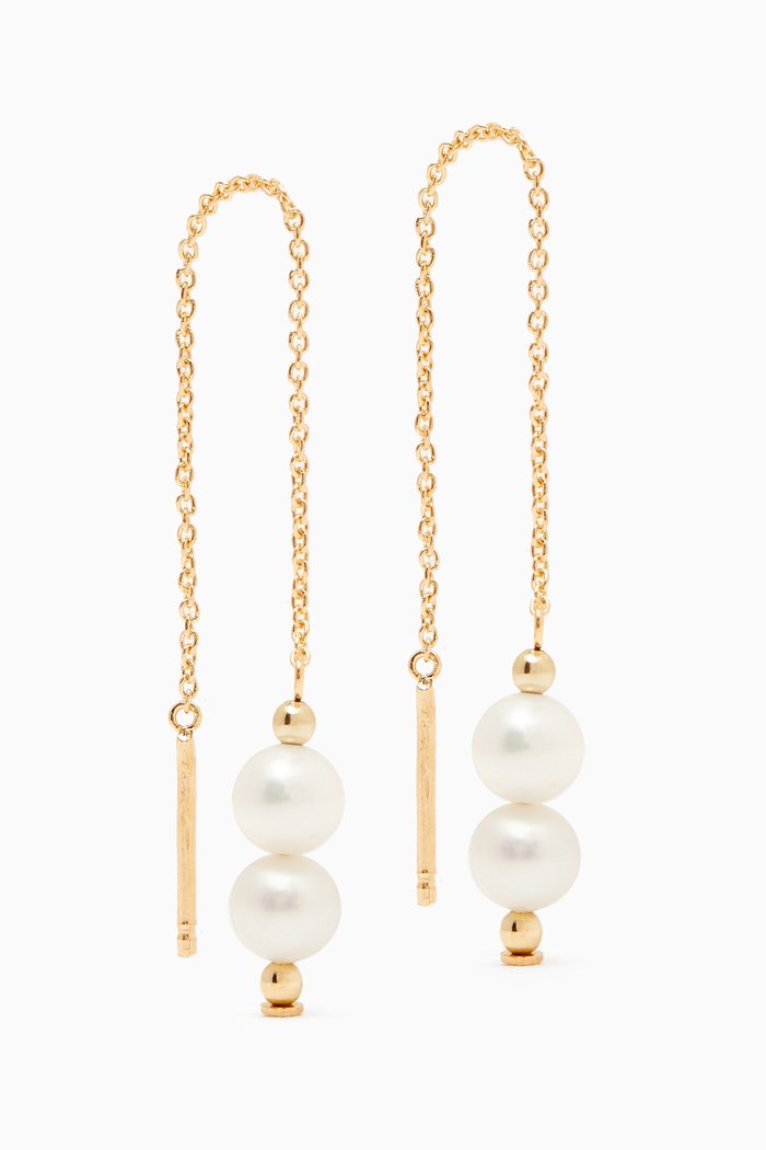 

Kiku Pearl Drop Earrings in 18kt Gold, Yellow