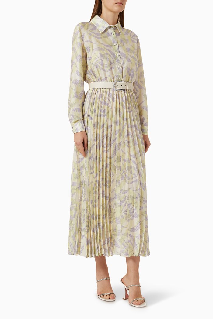 

Adel Printed Maxi Shirt Dress, Purple