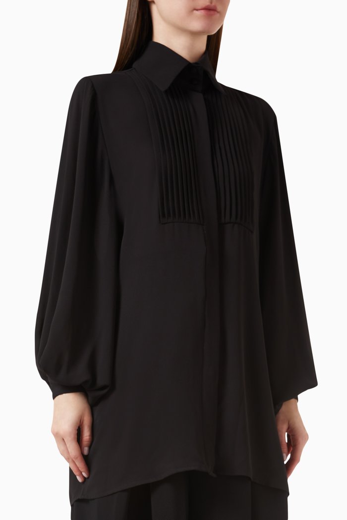 

Jewel Pintuck Shirt, Black