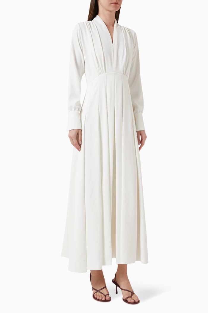 

Mabel Pleated Maxi Dress, Neutral