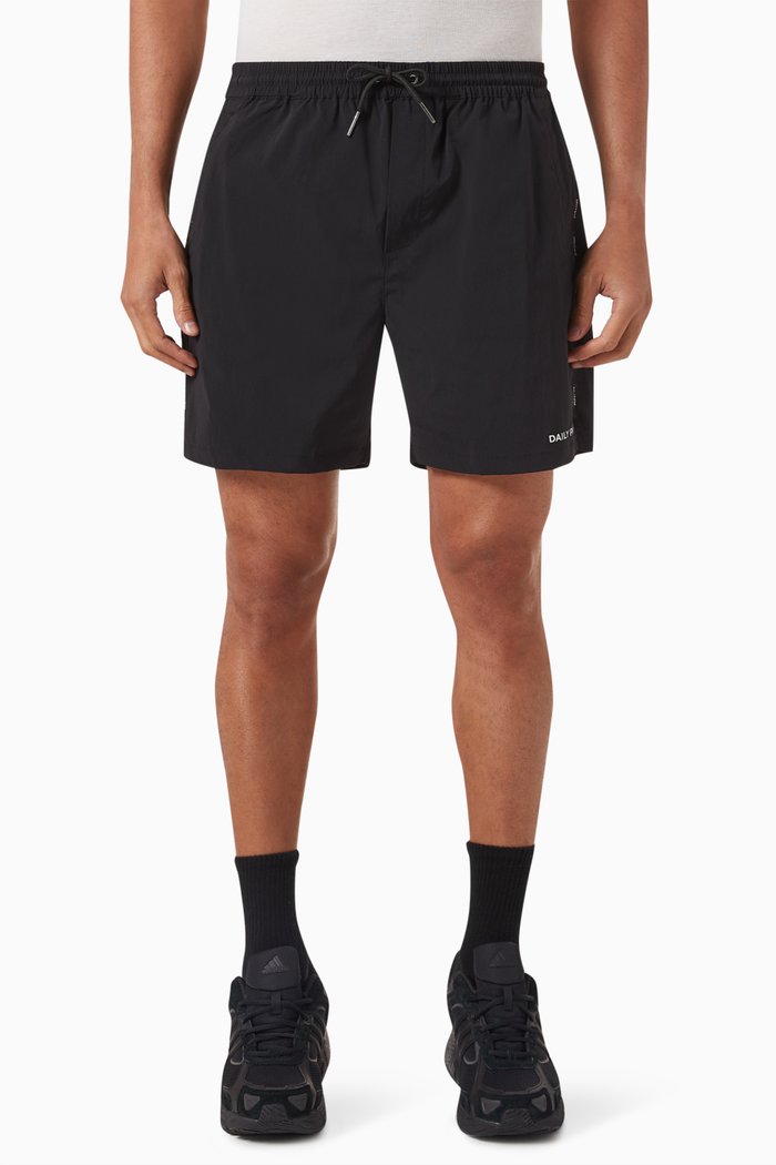 

Mehani Drawstring Shorts in Stretch Nylon, Black