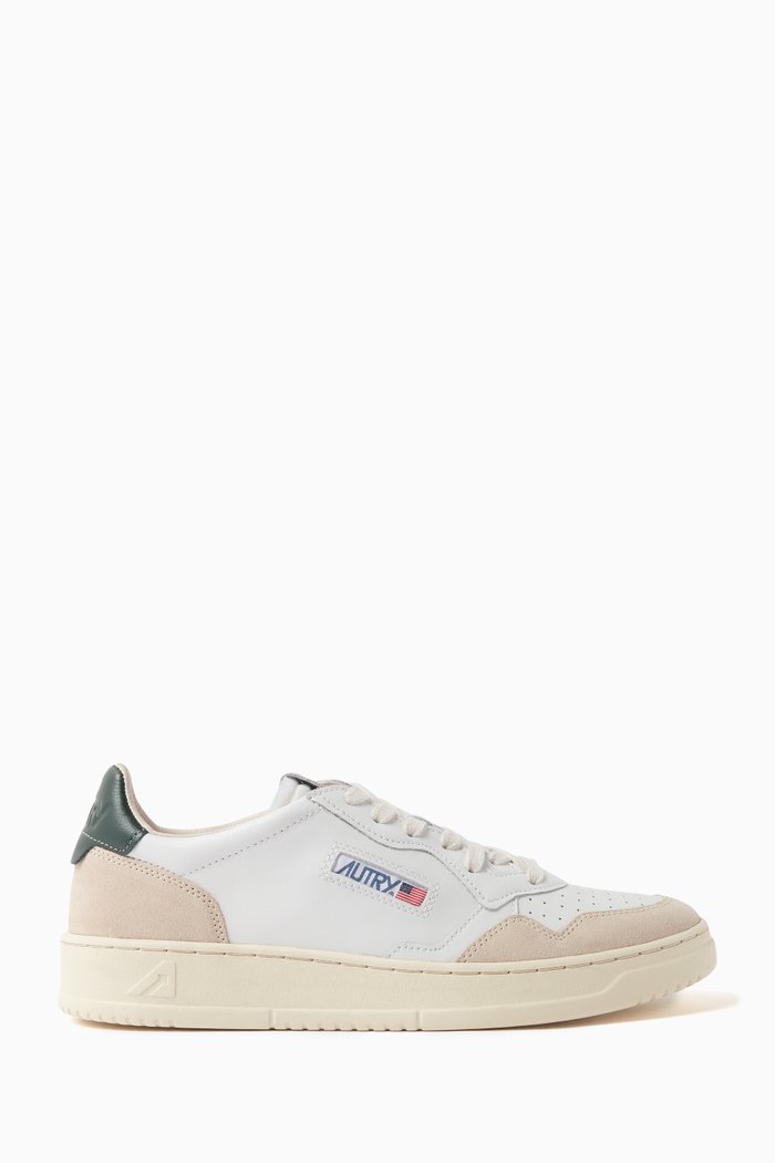 

Medalist Low-top Sneakers in Leather & Suede, White