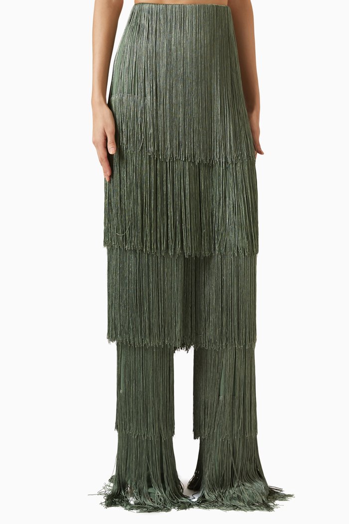 

Obi Fringe Pants, Green