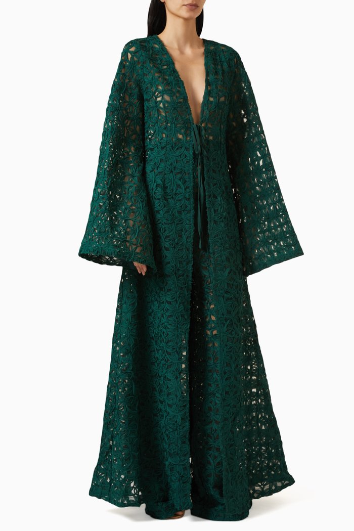 

Ndu Cover-up Kimono in Lace, Green