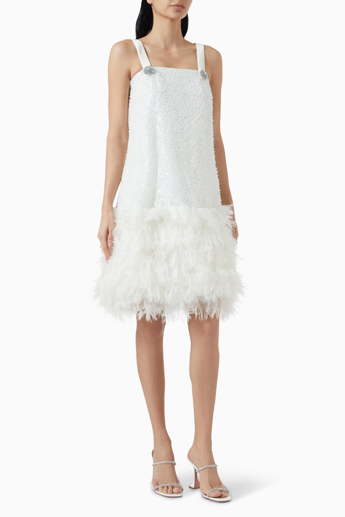 

Sequin-embellished Midi Dress, White
