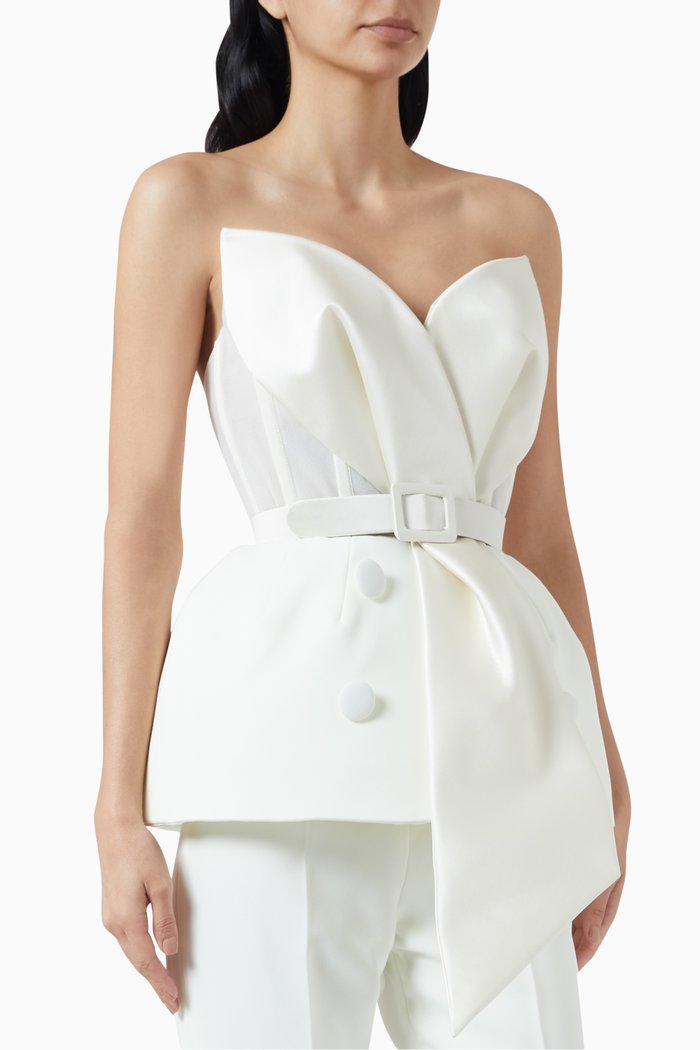 Strapless Pelpum Top, White