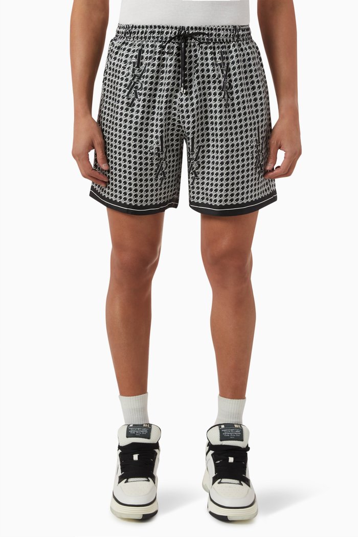 

Houndstooth Shorts in Silk, Black