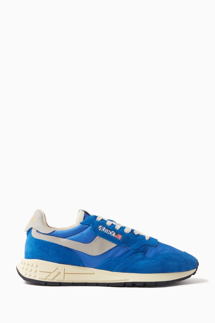 

Whirlwind Low-Top Sneakers in Nylon & Suede, Blue