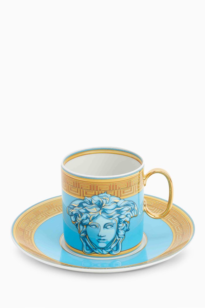 

Medusa Amplified Tall Cup & Saucer Set in Porcelain Set, Blue