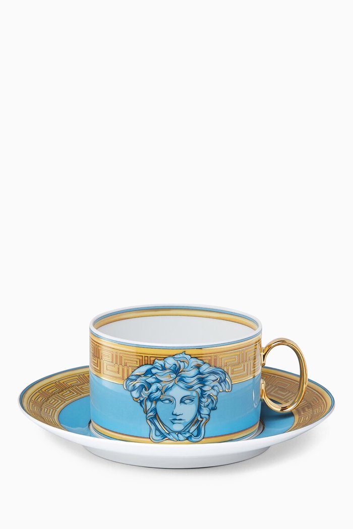 

Medusa Amplified Low Tea Cup in Porcelain, Blue