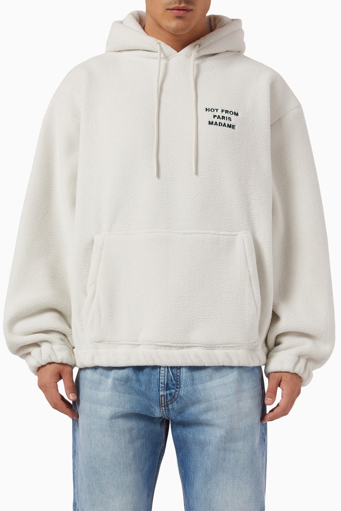 

Le Hoodie Polaire Slogan in Cotton Fleece, Neutral